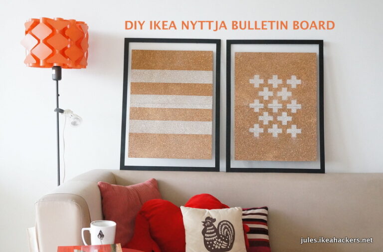 DIY IKEA NYTTJA bulletin board (Free stencil template)